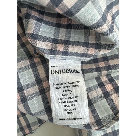 UNTUCKit Shirt Mens Size XL Multicolor Plaid Pocket LS Wrinkle Free Cotton - Picture 6 of 7